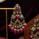 Splendid Victorian Polki Chandbali Earrings