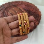 Stunning Gold Plated Stone Bangles