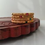 Stunning Gold Plated Stone Bangles