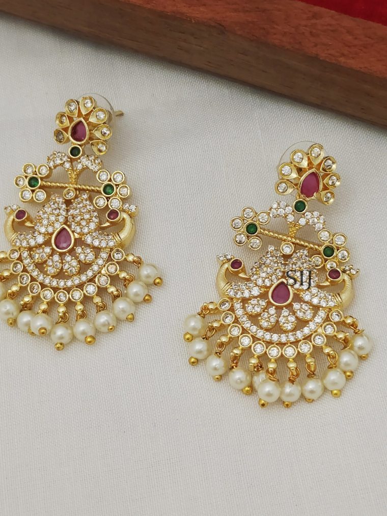 Stunning Peacock Design Chandbali Earrings