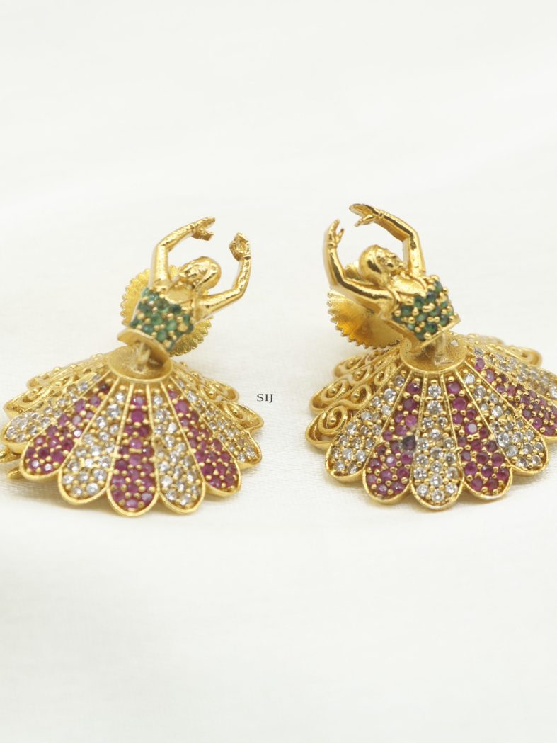 Stunning Stone Studded Dancing Girl Jhumka