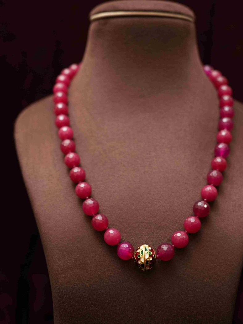 Trendy Red Beaded Necklace