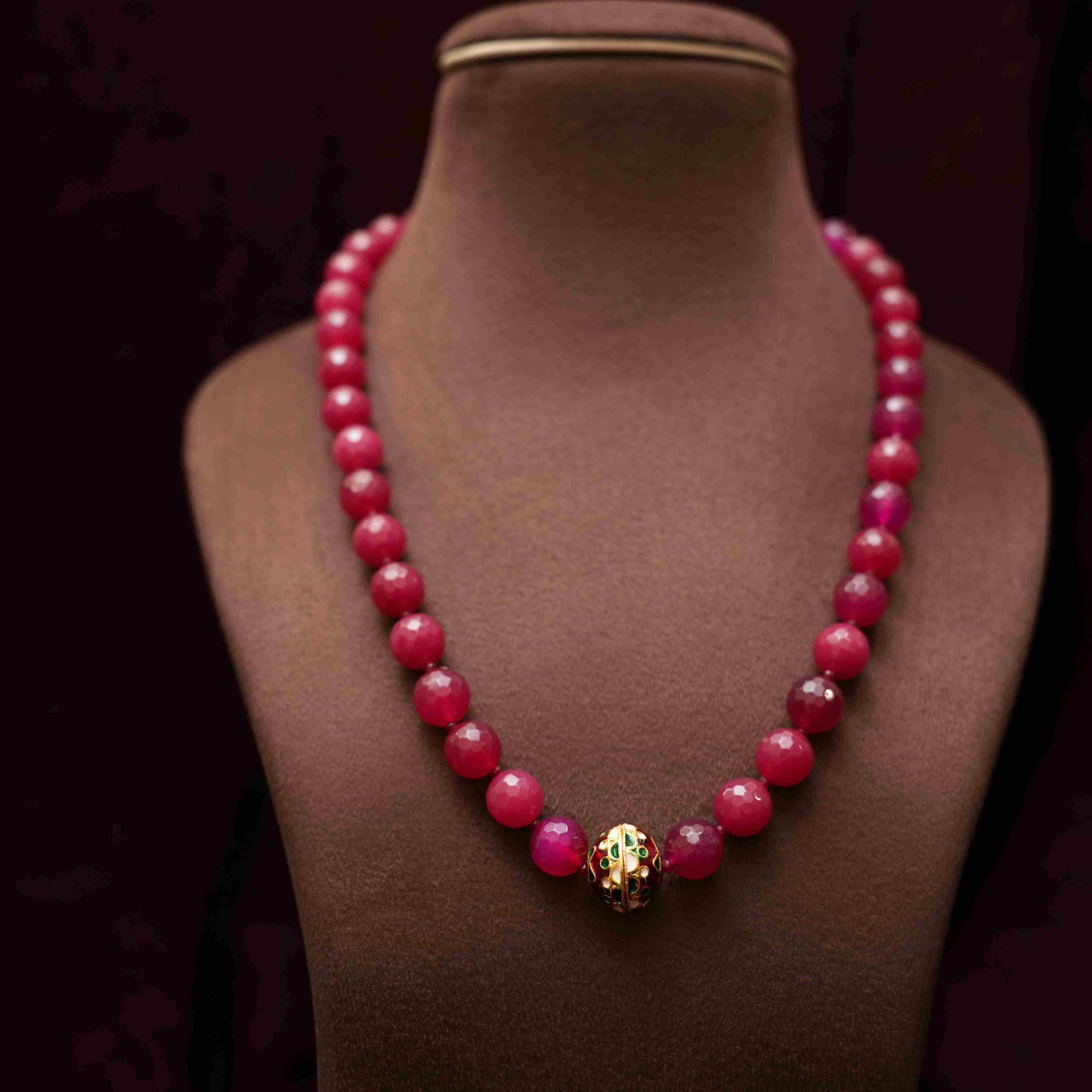 Trendy Red Beaded Necklace