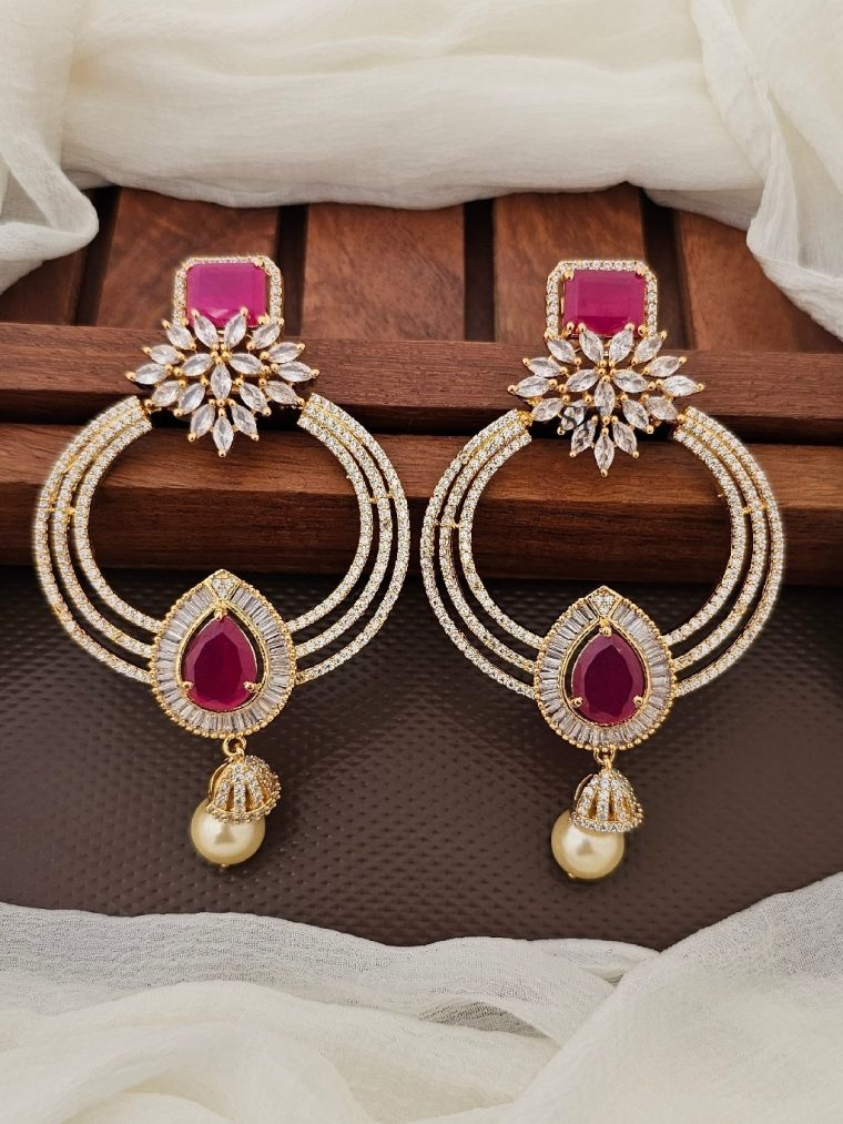 Attractive Fancy Design CZ Earrings