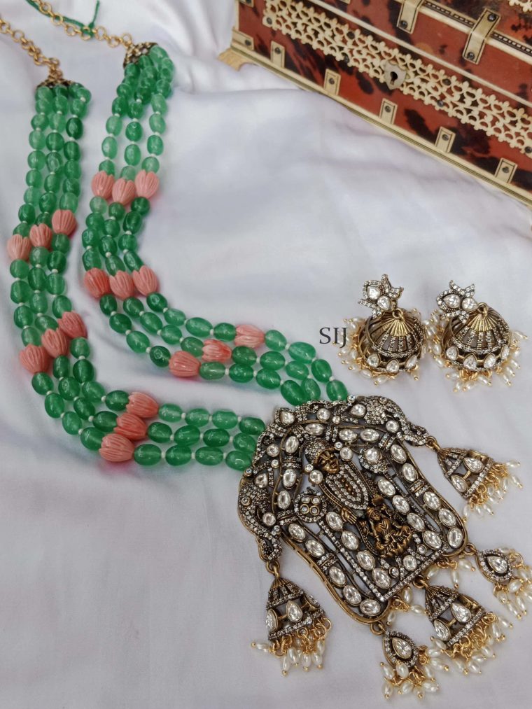 Balaji Victorian Pendant Design Three Layer Haram