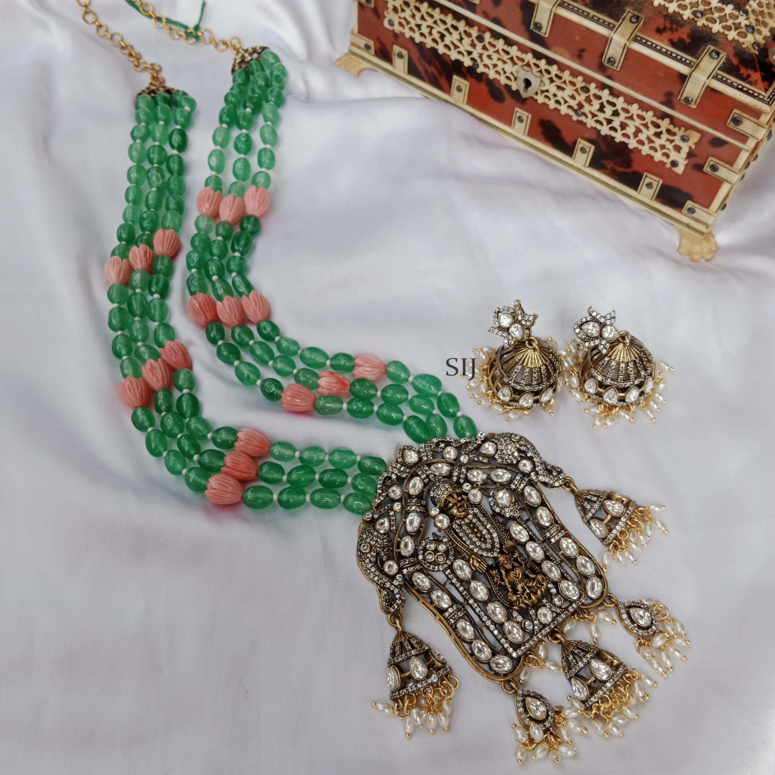 Balaji Victorian Pendant Design Three Layer Haram