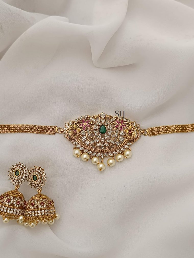 Chocker with Mini Beautiful Earring Jhumkas