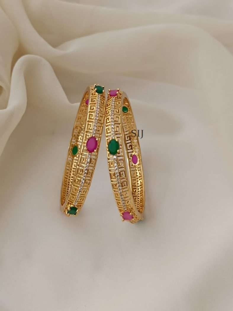 Classic Maze Styled CZ Bangles