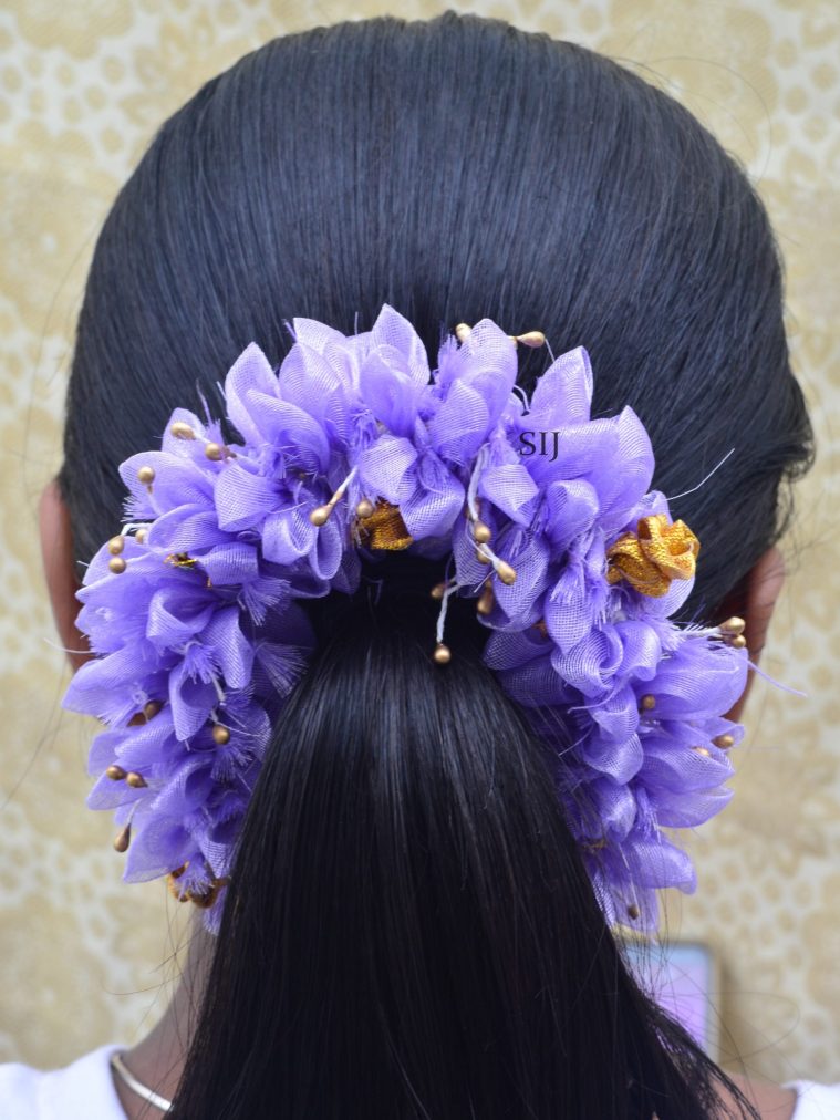 Classy Gajra Purple Artificial Flowers Hair Accessory