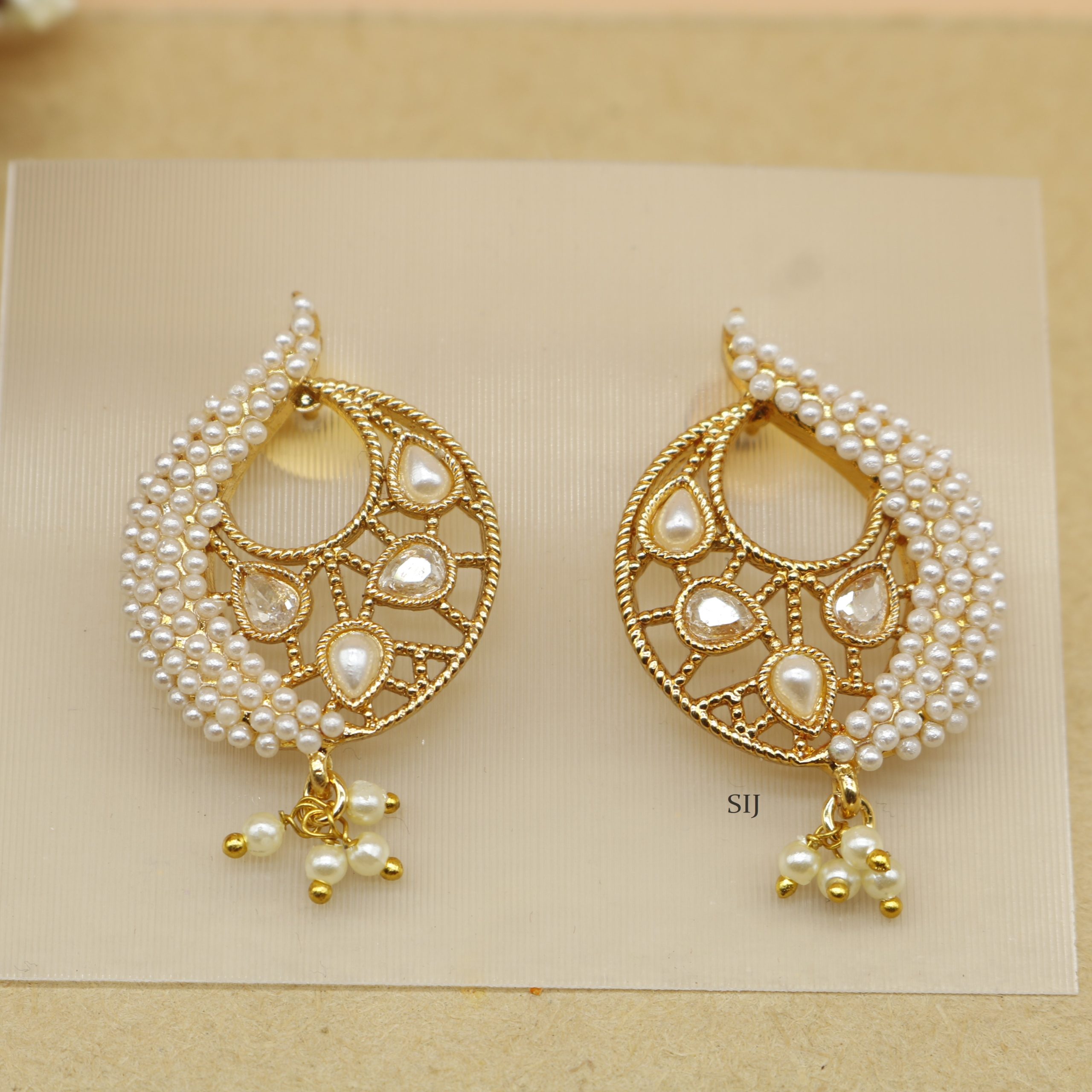 Designer Pearl Studs - South India Jewels