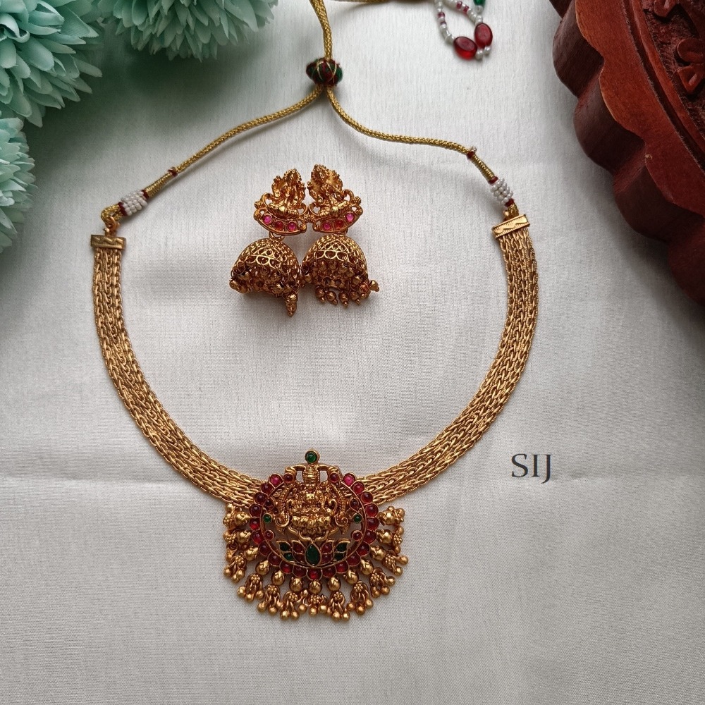 Elegant Lakshmi Kemp Stone Necklace