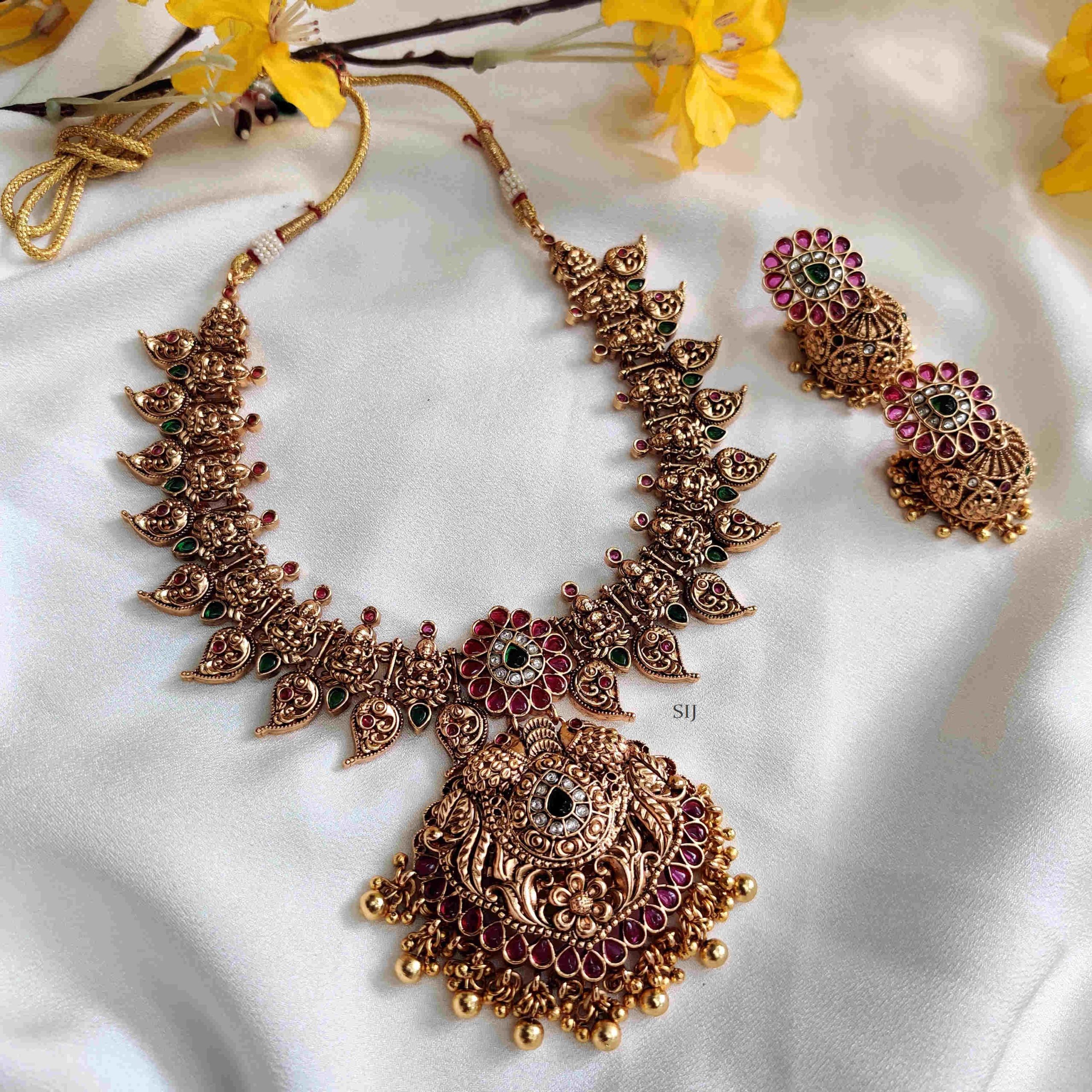 Elite Lakshmi Motifs Necklace - South India Jewels