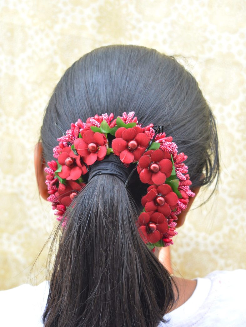 Eye Pleasing Red Artificial Flower Hair Accessory