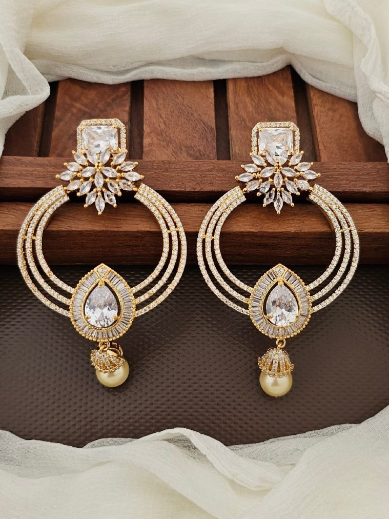 Gorgeous Fancy Design CZ Earrings