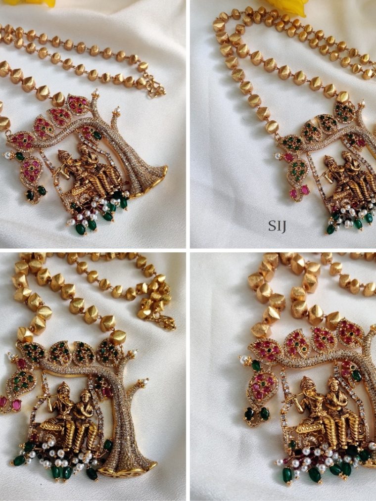 Marvelous AD Stone Radha Krishna Pendant Chain