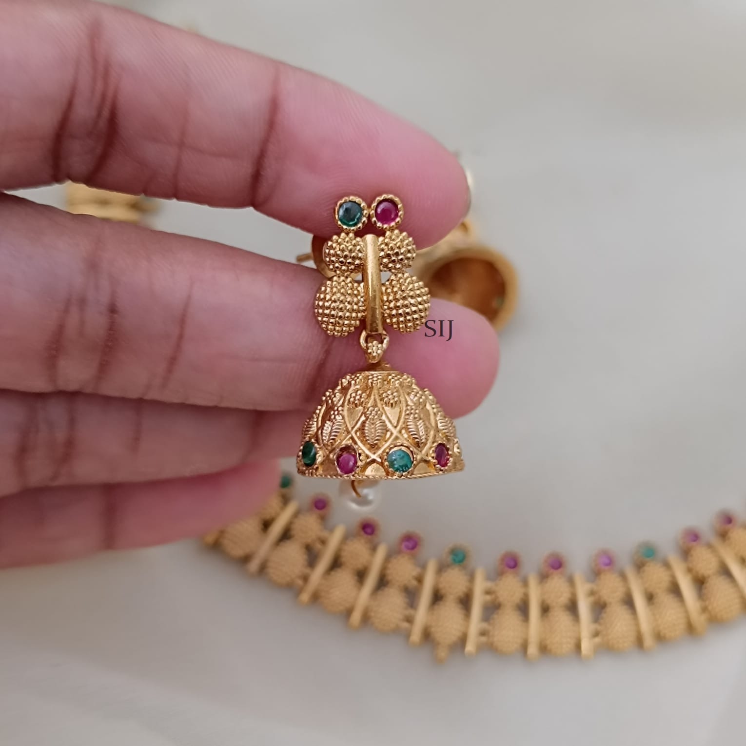 Multi Stone Kerala Style Necklace-1