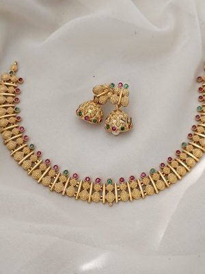 Multi Stone Kerala Style Necklace