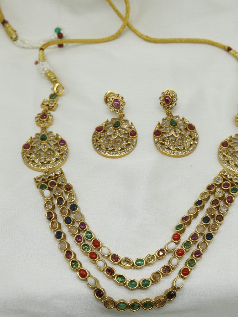 Navaratna Stone Exclusive Design Necklace