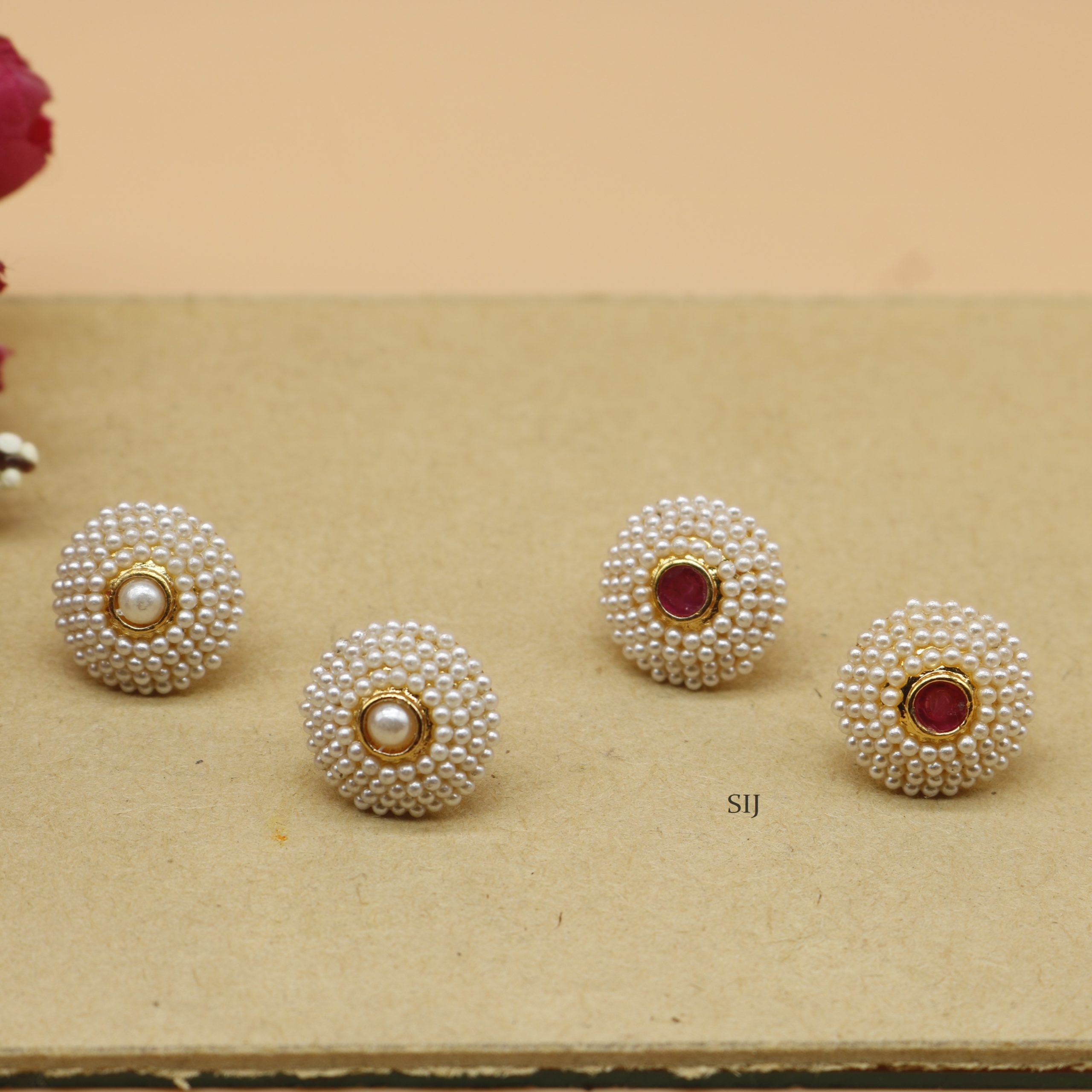Round Pearl Stud - South India Jewels