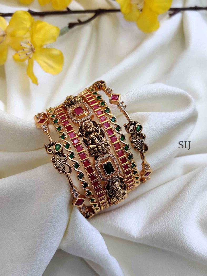 Sparkling Lakshmi Design Bridal Bangle Combo