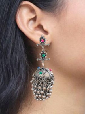 German Silver Multicolour Earrings