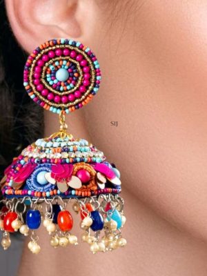 Traditional Handmade Beaded Mix Jhumkas