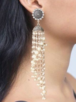 Imitation Long Pearl Jhumkas