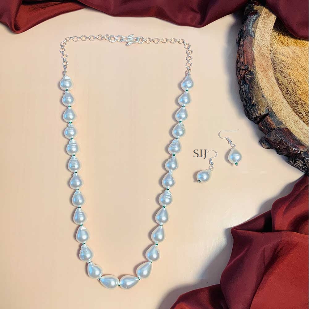 Marvelous Silver Plated Pearl Mala