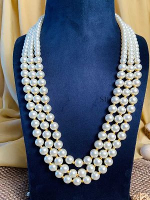 Exclusive Gold Plated Pearl Long Necklace