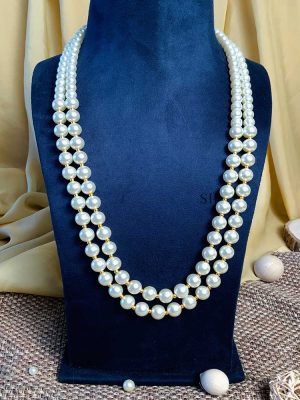 Exclusive Gold Plated Pearl Long Necklace