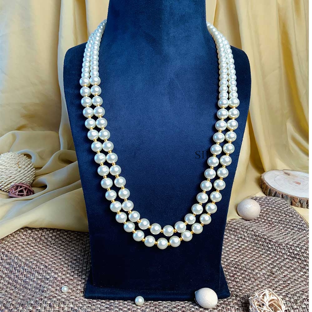Exclusive Gold Plated Pearl Long Necklace