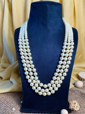 Exclusive Gold Plated Pearl Long Necklace