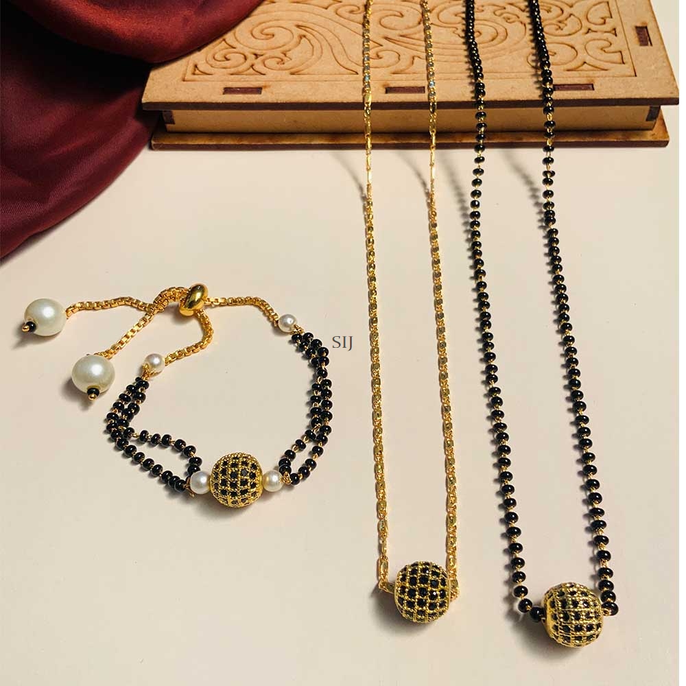 Alluring Modern Gold Plated Mangalsutra Combo
