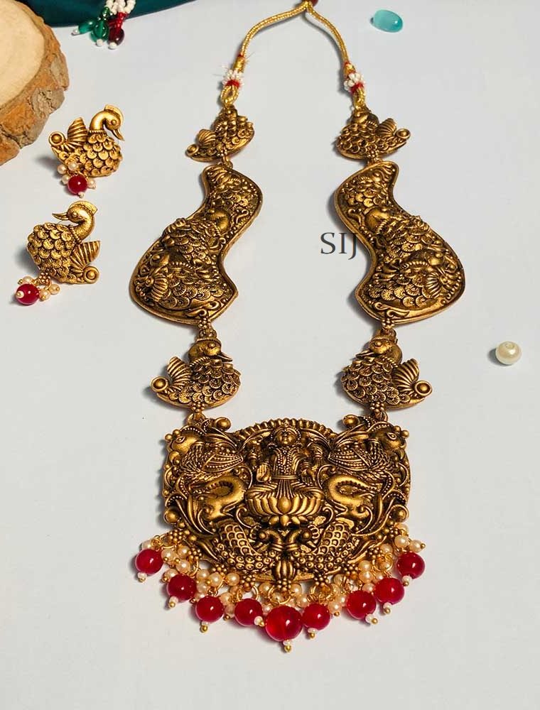 Attractive Gold Plated Necklace with Lakshmi Pendant