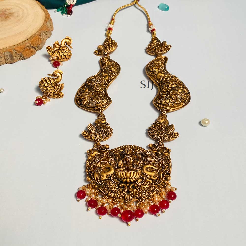 Attractive Gold Plated Necklace with Lakshmi Pendant