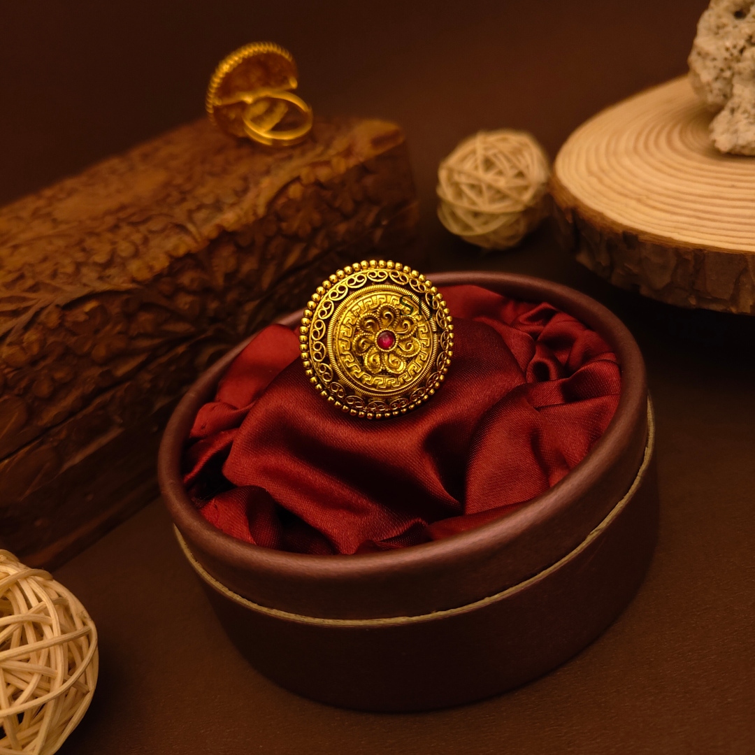 Buy quality 916 gold round design om fancy gents ring in Ahmedabad
