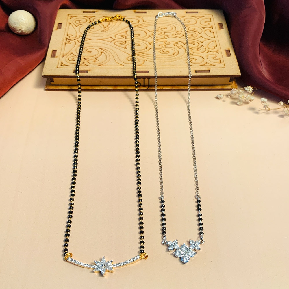 Beautiful Gold Plated and Silver Plated Mangalsutra Combo