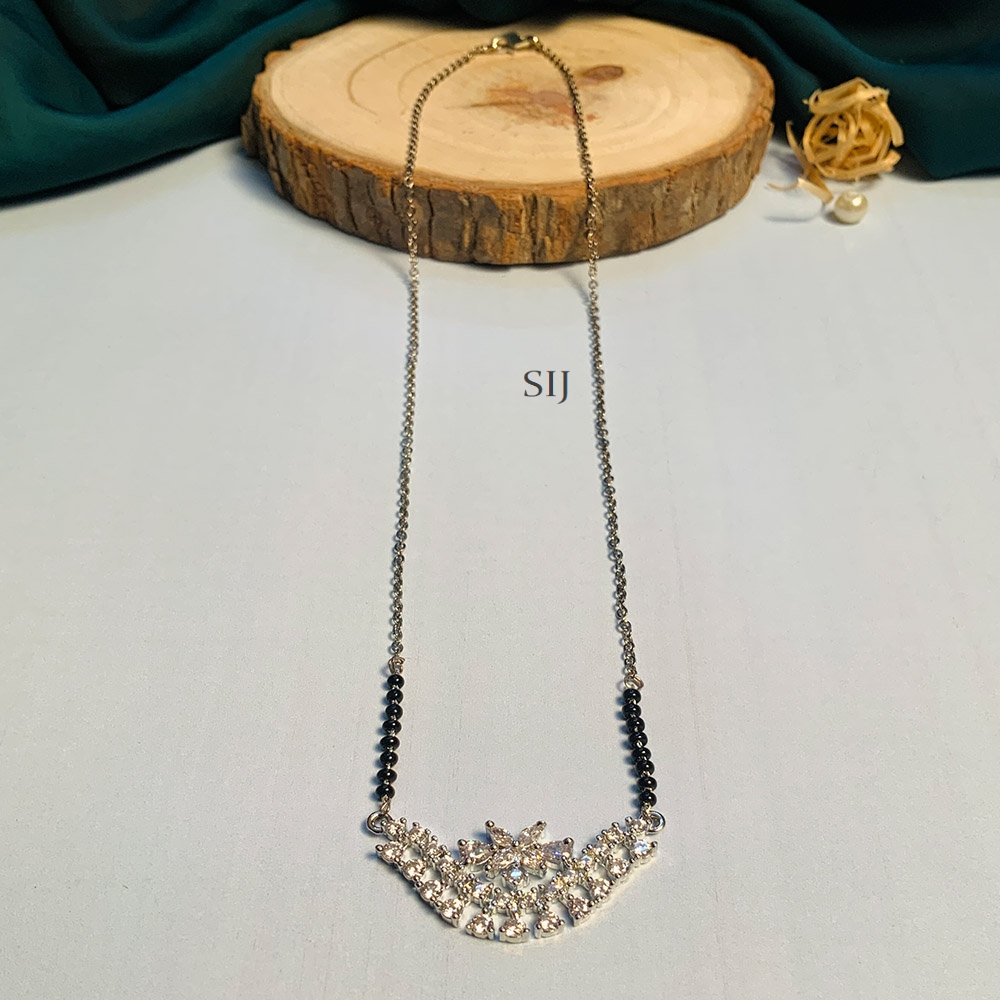Beautiful Sliver Plated American Dimond Mangalsutra - 1