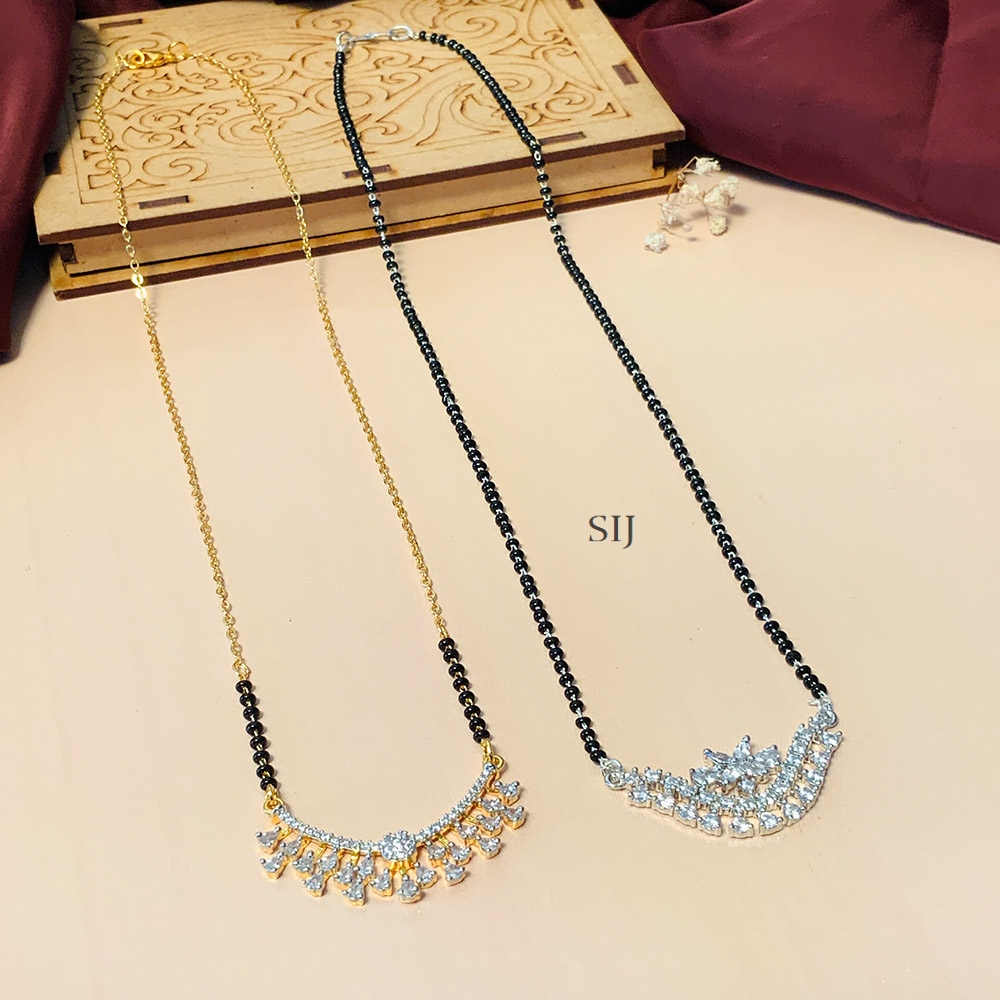 Cute Set Of 2 Gold Plated & Silver Plated Mangalsutra Combo