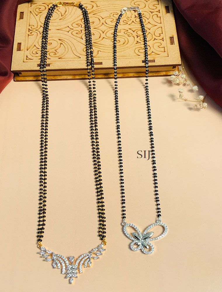 Elegant Set Of 2 Gold Plated & Silver Plated Mangalsutra Combo