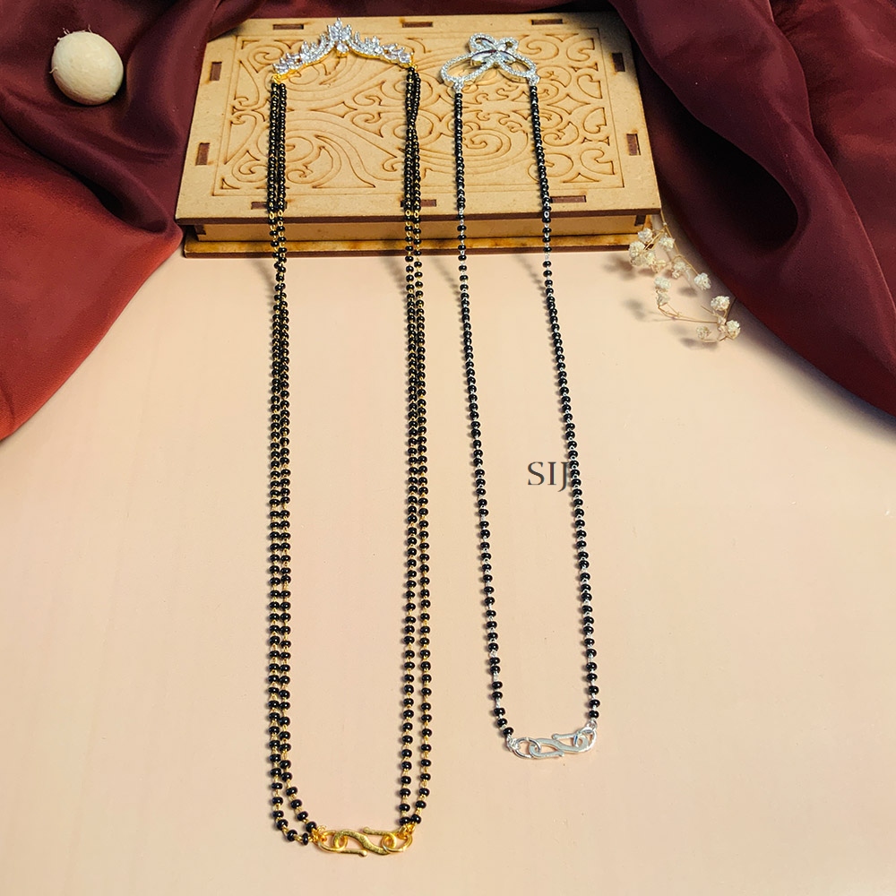 Elegant Set Of 2 Gold Plated & Silver Plated Mangalsutra Combo