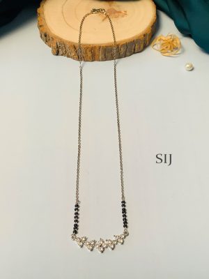 Glittering Silver Diamond Mangalsutra