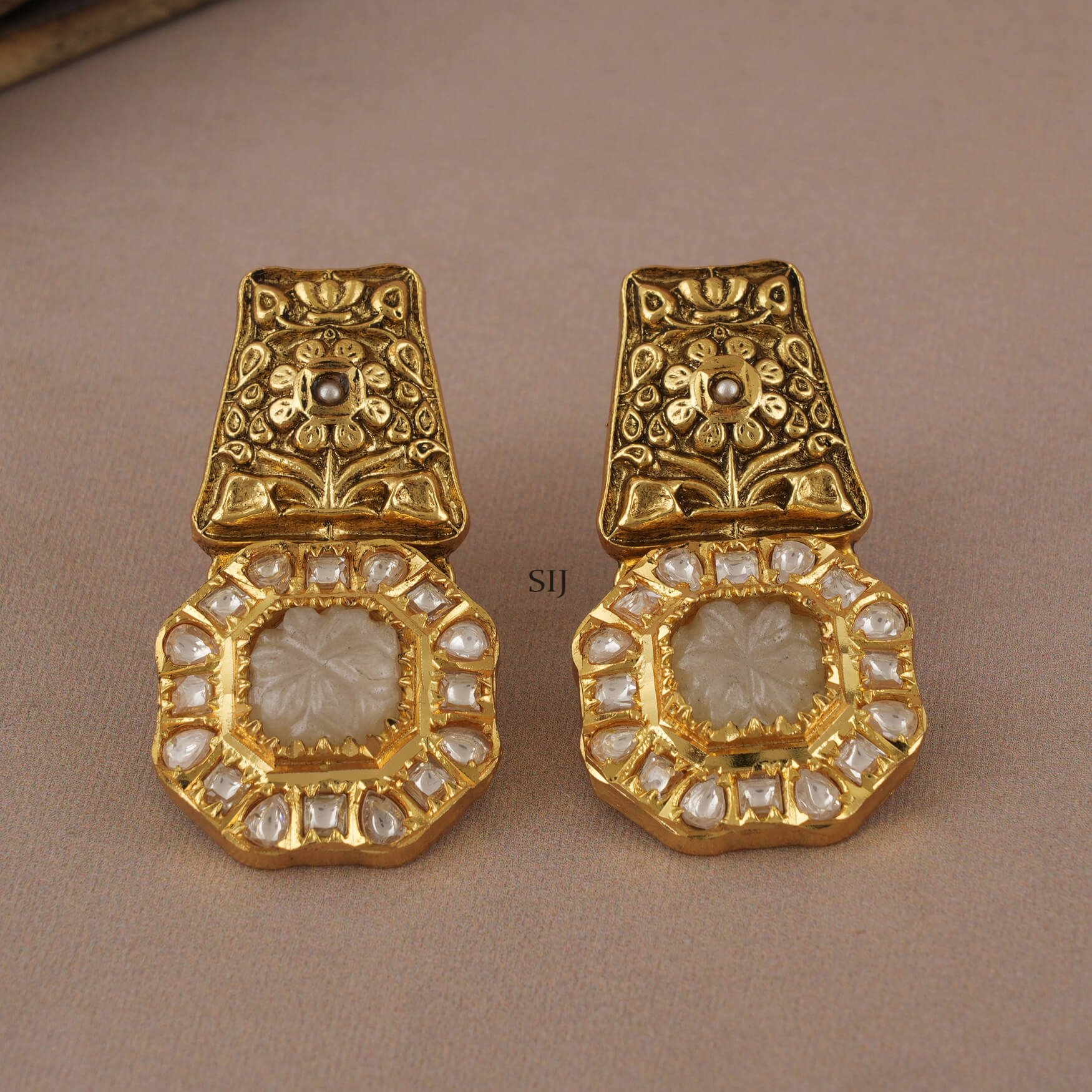 Princess Gold Finish Kundan Stone Earring