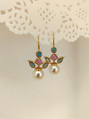 Sterling Silver Based AD Studded Design Earring