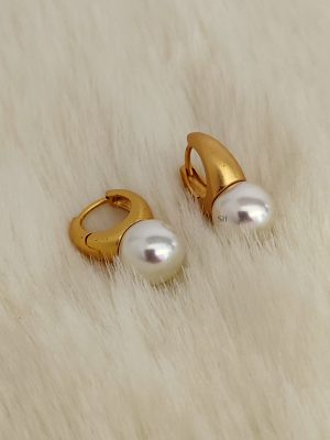 Sterling Silver Based AD Studded Exclusive Golden Hoops