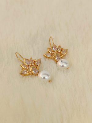 Sterling Silver Based Distinctive AD Studded Earrings