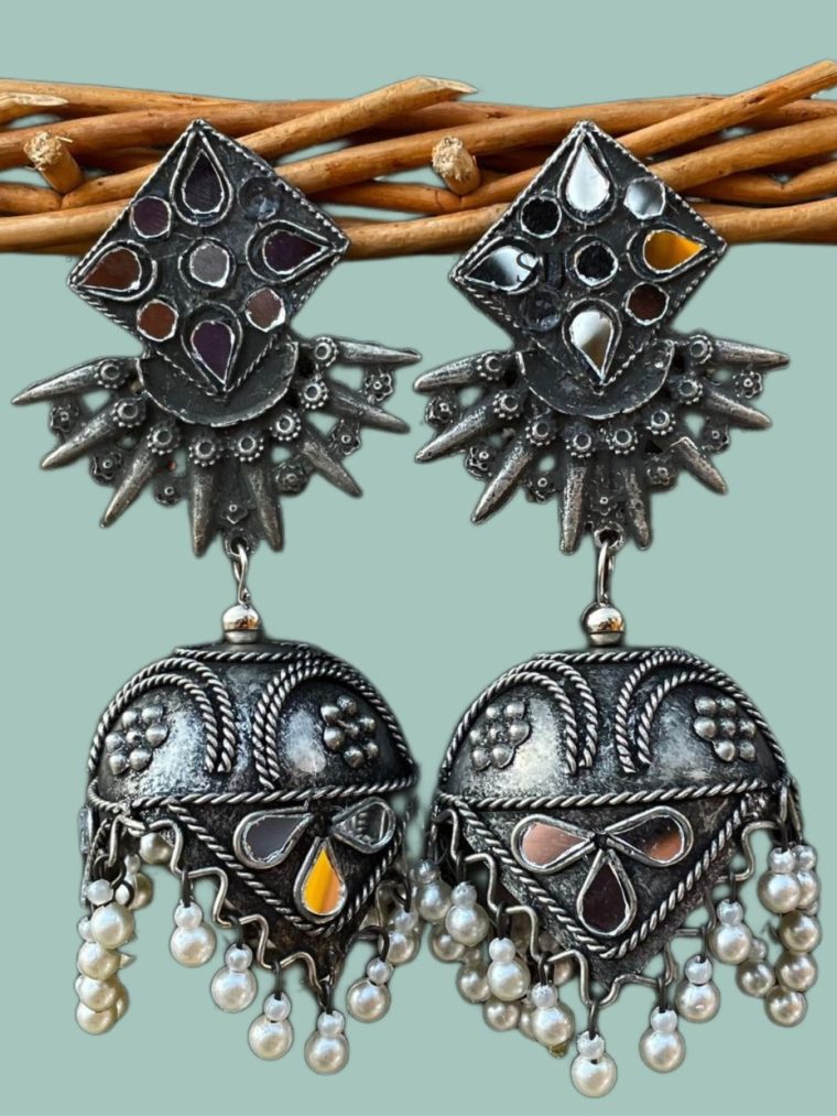 Stunning Oxidised Jhumkas