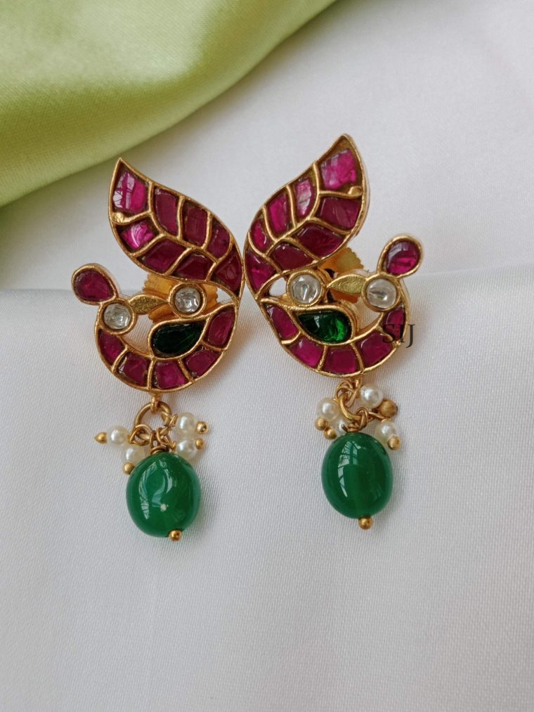 Stunning Peacock Jadau Earrings