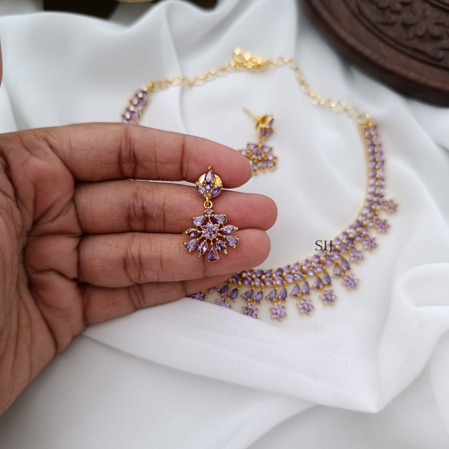 Stylish Two Layer Purple Necklace
