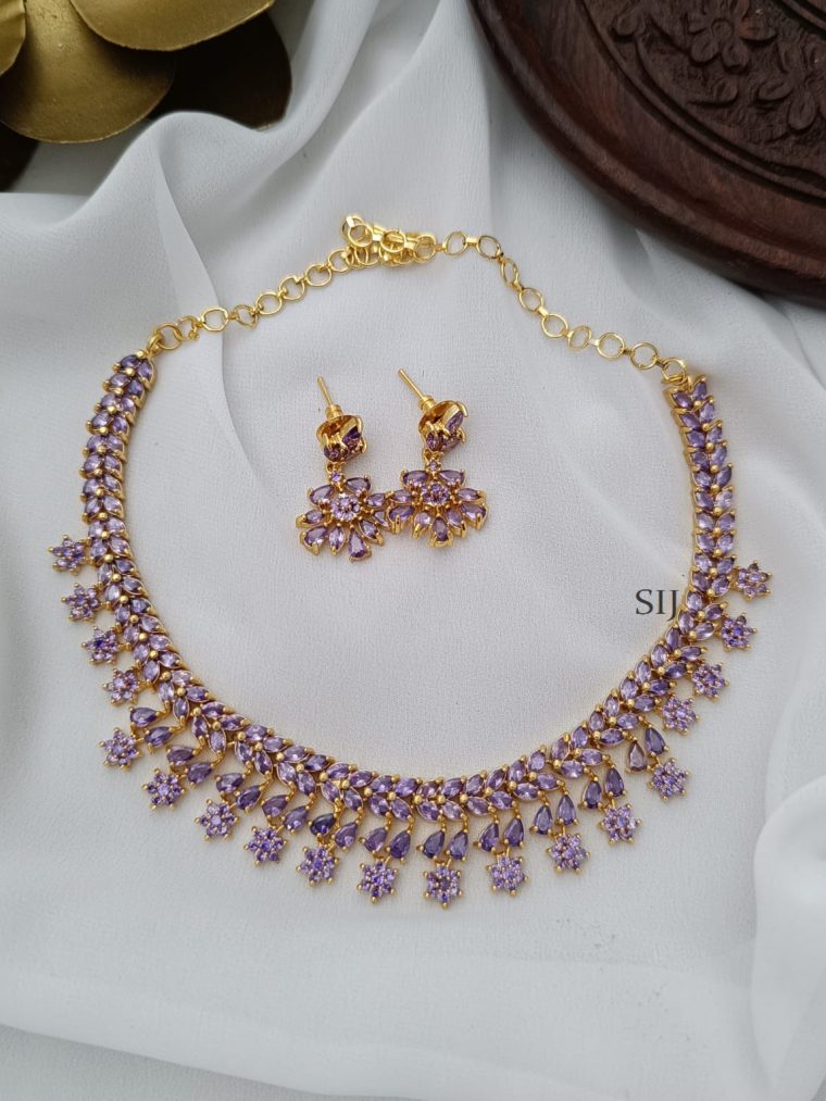 Stylish Two Layer Purple Necklace